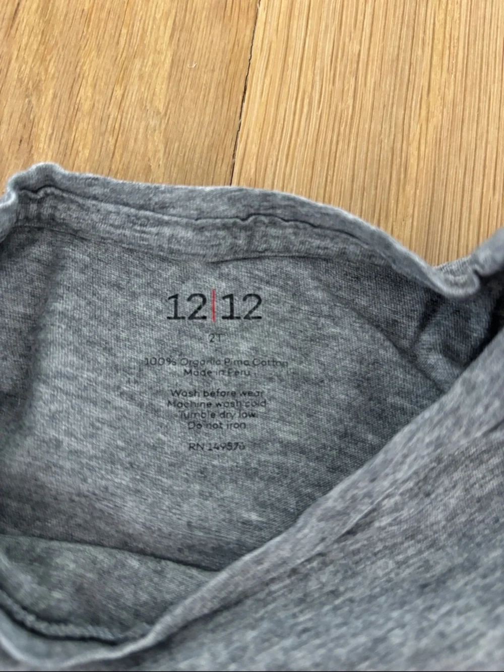 12|12 Organic Cotton Kid’s Gray Long Sleeve Crewneck Shirt